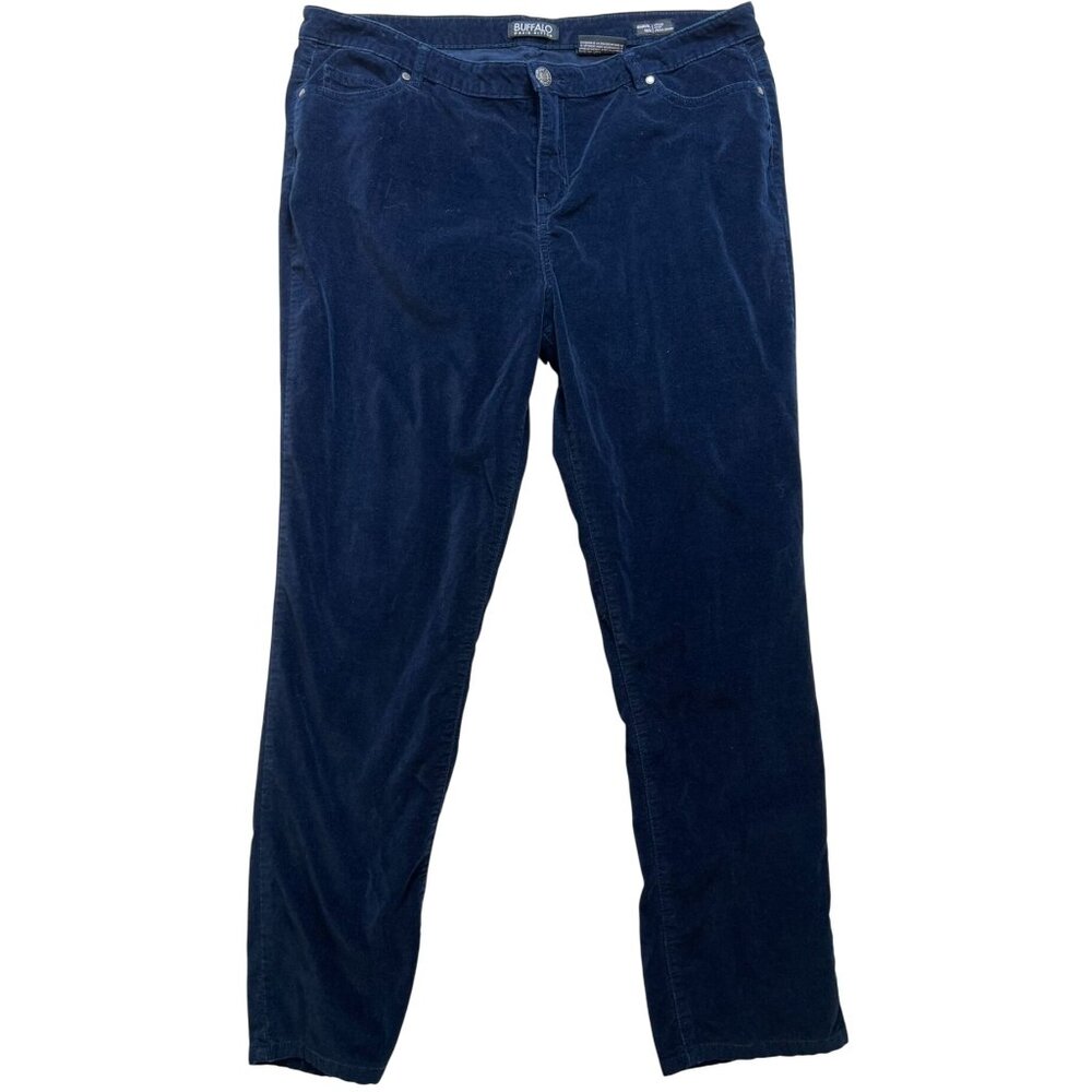 Buffalo David Bitton Women's Marvel Mid-Rise Velvet Skinny Jeans Size 16/36 Blue